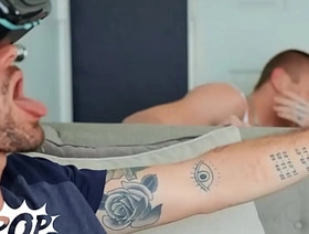 Tattooed Stud Chris Damned Switches From His Fuck Toy To His Roommate Theo Brady's Tight Ass - TWINKPOP