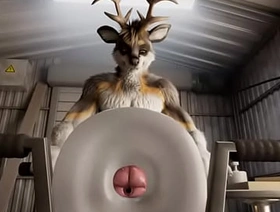 Furry do pau gigante gozando muito