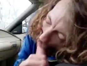 sucking my buddy in car after a long day