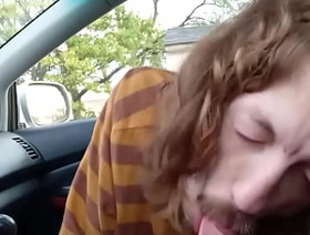 Sucking my buddy and feeds me another load