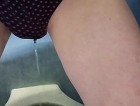 Pee in my knickers. Public toilet