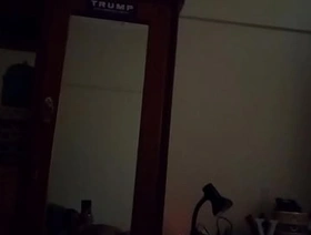 Vaibhav Jerks Off On His Bed In Front Of The Mirror In The Darkness Of His Bedroom