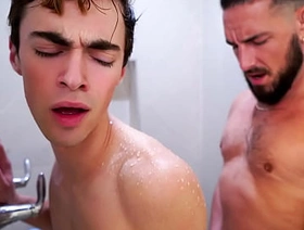 Derek Allen totally owns his own stepson Nick Floyd's cute little bubble butt! Stepdaddy eats up the boy's asshole and bangs him silly in the shower!