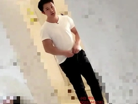 Asian boy cum in toilet