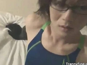 asian crossdresser jerking